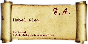 Habel Alex névjegykártya